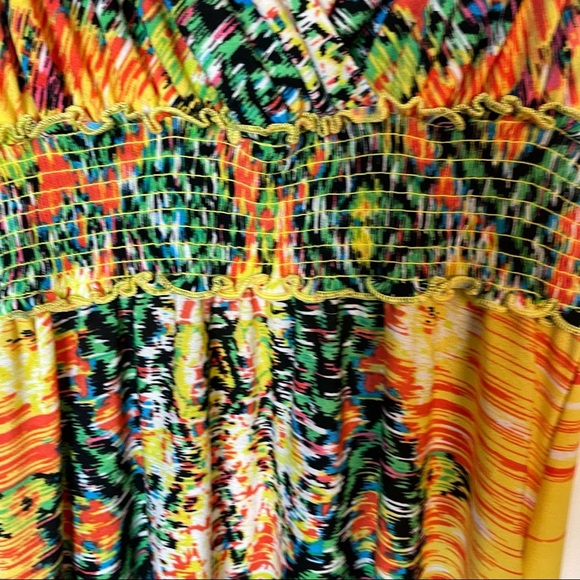 eei New York Vibrant Abstract Printed Vacation Maxi Dress Size 10 - Picture 5 of 11